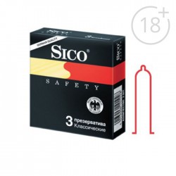 Презервативы, Sico (Сико) 3 шт сейфти классические черные