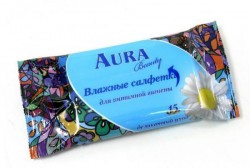 Салфетки влажные для интимной гигиены, Aura (Аура) 15 шт