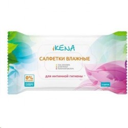 Салфетки влажные для интимной гигиены, iKena (Икена) 15 шт с молочной кислотой